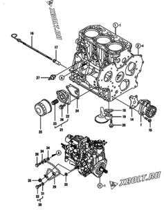  Двигатель Yanmar 3TNV88-BGGEC, узел -  Система смазки 