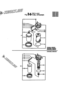  Двигатель Yanmar 3TN66L-UDW, узел -  Топливный фильтр 