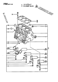  Двигатель Yanmar 3TNE84-AGD, узел -  Блок цилиндров 