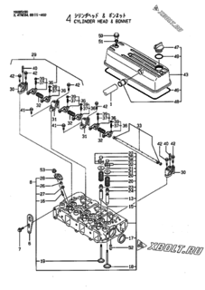  Двигатель Yanmar 3TNE88-AGD, узел -  Головка блока цилиндров (ГБЦ) 