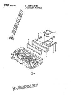  Двигатель Yanmar 3TNE88-AGD, узел -  Выпускной коллектор 