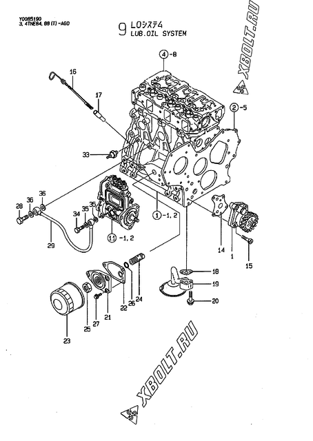  Система смазки двигателя Yanmar 3TNE84-AGD