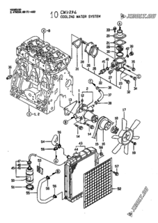  Двигатель Yanmar 3TNE88-AGD, узел -  Система водяного охлаждения 
