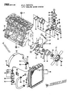  Двигатель Yanmar 4TNE84T-AGD, узел -  Система водяного охлаждения 