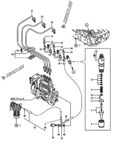  Двигатель Yanmar 3TNE84-GB2, узел -  Форсунка 