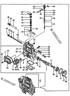  Двигатель Yanmar 3TNE84-GB1, узел -  Топливный насос высокого давления (ТНВД) 
