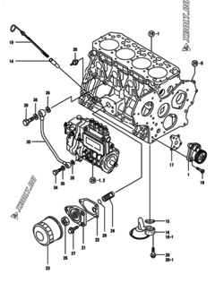  Двигатель Yanmar 4TNE84-GB1S, узел -  Система смазки 