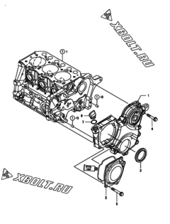  Двигатель Yanmar 3TNM68-HGB2B, узел -  Корпус редуктора 