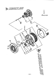  Двигатель Yanmar DGY17/20N, узел -  Генератор 