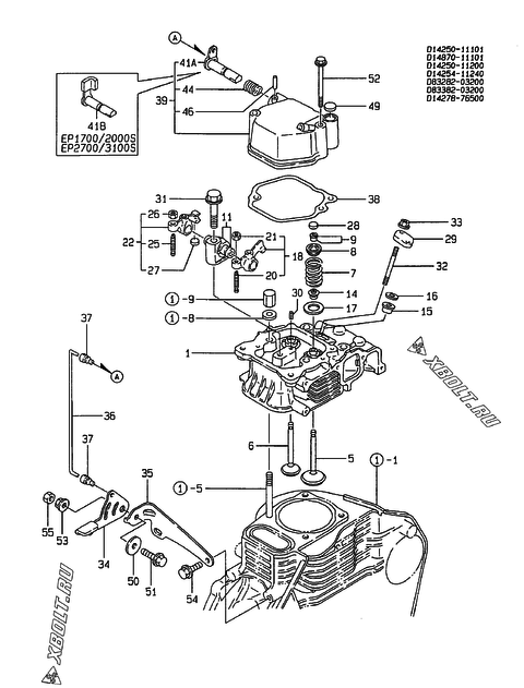  Головка блока цилиндров (ГБЦ) двигателя Yanmar EP2700/3100
