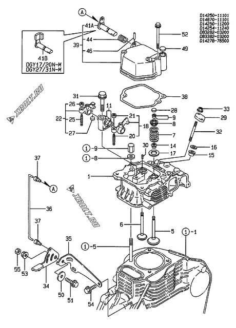  Головка блока цилиндров (ГБЦ) двигателя Yanmar DGY17/20N-M