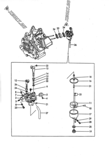  Двигатель Yanmar YGC6SS-TY, узел -  Карбюратор 