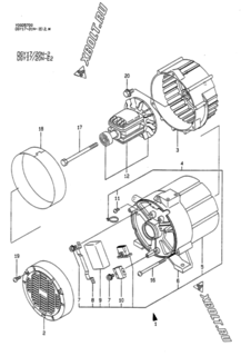  Двигатель Yanmar DGY17/20N-E2, узел -  Генератор 