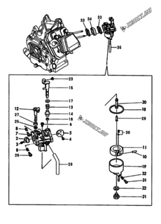  Двигатель Yanmar YGC6SS-WCM, узел -  Карбюратор 