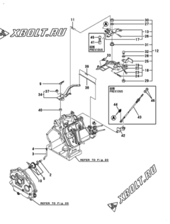  Двигатель Yanmar GA210S(E)HPS, узел -  Регулятор оборотов и прибор управления 