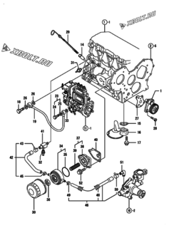  Двигатель Yanmar 3TNE84-GB2C, узел -  Система смазки 