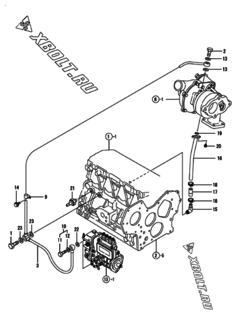  Двигатель Yanmar 4TNE84T-GB2C, узел -  Система смазки 