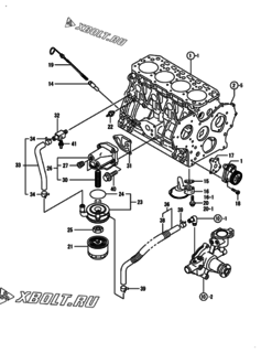  Двигатель Yanmar 4TNE84-GB2C, узел -  Система смазки 