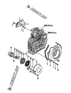 Двигатель Yanmar L70N6-GEY, узел -  Пусковое устройство 