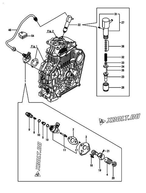  Топливный насос высокого давления (ТНВД) и форсунка двигателя Yanmar L100N6-GY2