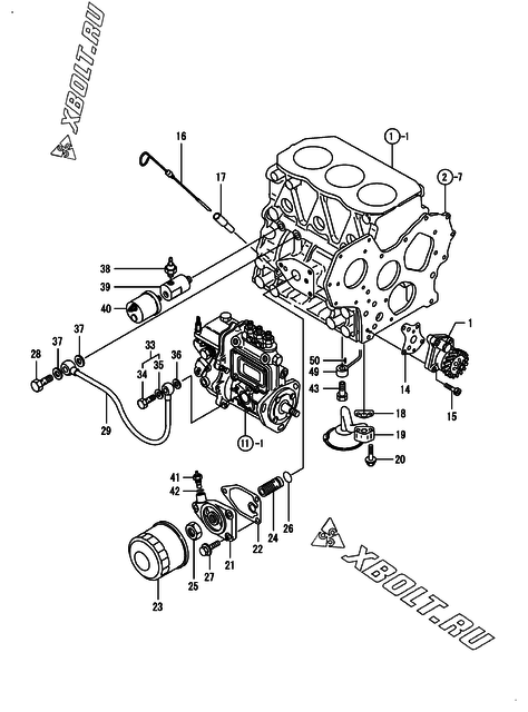  Система смазки двигателя Yanmar 3TNE84-GH2