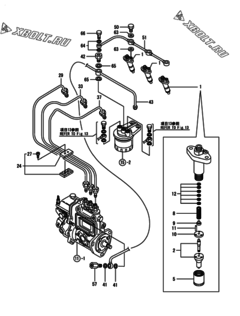  Двигатель Yanmar 3TNE84-GH2, узел -  Форсунка 