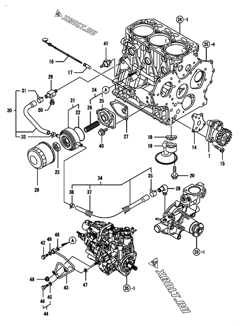  Система смазки двигателя Yanmar YPU35V
