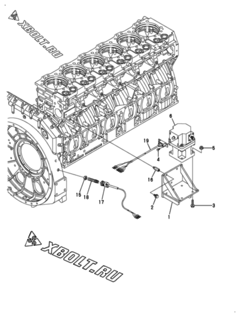  Двигатель Yanmar AY20L-ET, узел -  Привод 