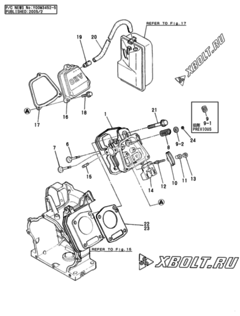  Двигатель Yanmar YSG3000-5, узел -  Головка блока цилиндров (ГБЦ) 