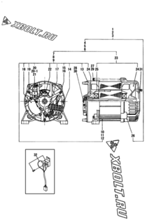  Двигатель Yanmar YSG5000SS-5, узел -  Генератор 