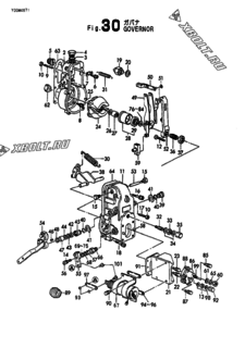  Двигатель Yanmar 6CXL-DTA, узел -  Регулятор оборотов 