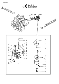  Двигатель Yanmar GA180DGY1, узел -  Карбюратор 