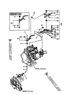  Двигатель Yanmar GA220DEGY, узел -  Регулятор оборотов и прибор управления 