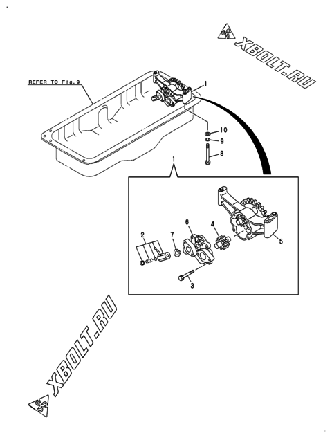 Масляный насос двигателя Yanmar 6B120T-GL  Масляный насос двигателя Yanmar 6B120T-GL