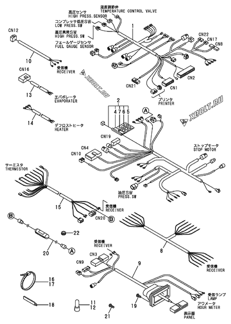 WIRE HARNESS двигателя Yanmar UF16A-T1MA