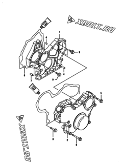  Двигатель Yanmar KNZP450H1N, узел -  Корпус редуктора 