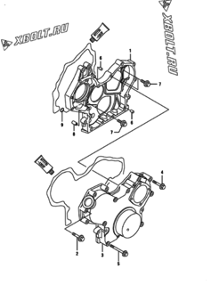  Двигатель Yanmar CNZP710H1N, узел -  Корпус редуктора 
