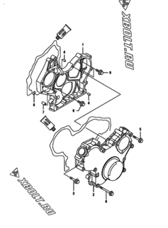  Двигатель Yanmar ENZP560H1JB, узел -  Корпус редуктора 