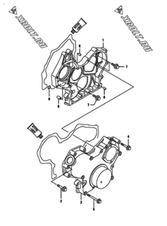  Двигатель Yanmar ENZP710H1JB, узел -  Корпус редуктора 