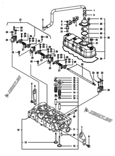  Двигатель Yanmar PNZP560H1T, узел -  Головка блока цилиндров (ГБЦ) 