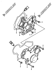  Двигатель Yanmar HDZP710H1P, узел -  Корпус редуктора 