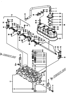  Двигатель Yanmar CP10WN-SN, узел -  Головка блока цилиндров (ГБЦ) 