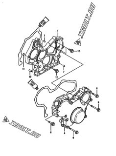  Двигатель Yanmar CNZP710J-N, узел -  Корпус редуктора 