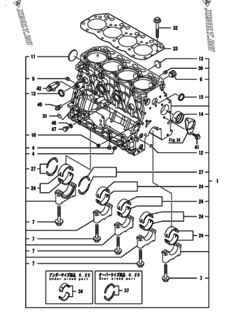  Двигатель Yanmar CNCP710J-N, узел -  Блок цилиндров 