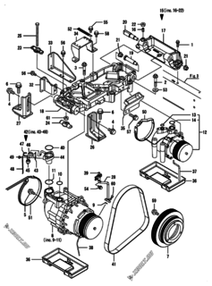  Двигатель Yanmar ENCP560J-PB, узел -  Компрессор 