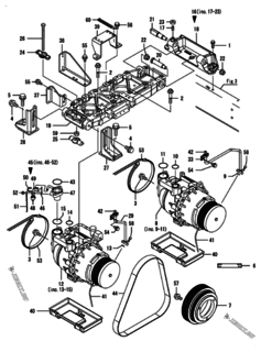  Двигатель Yanmar ENCP710J-PB, узел -  Компрессор 