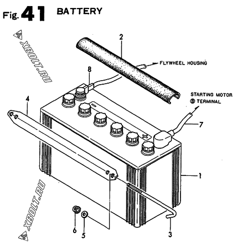 Производитель YANMAR, ROD, BATTERY CLAMP, номер детали 194275-51571