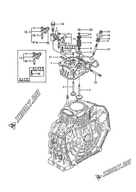  Головка блока цилиндров (ГБЦ) двигателя Yanmar YDP4E