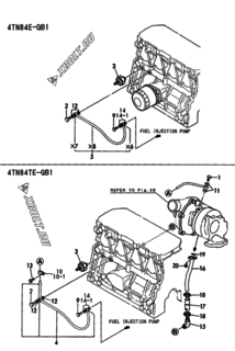  Двигатель Yanmar 4TN84E-GB1, узел -  Система смазки 