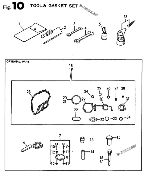  Инструменты и комплект прокладок двигателя Yanmar YDG4500E-E1
